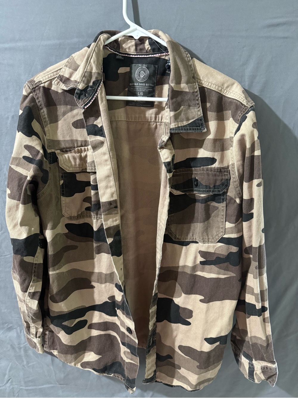 Buffalo David Bitton Men's Brown Camo Field Jacket